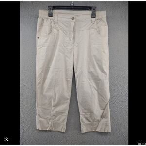 Woolrich Pants Womens Beige Stone Hiking Cargo 100% Cotton Ankle Pants Size 16